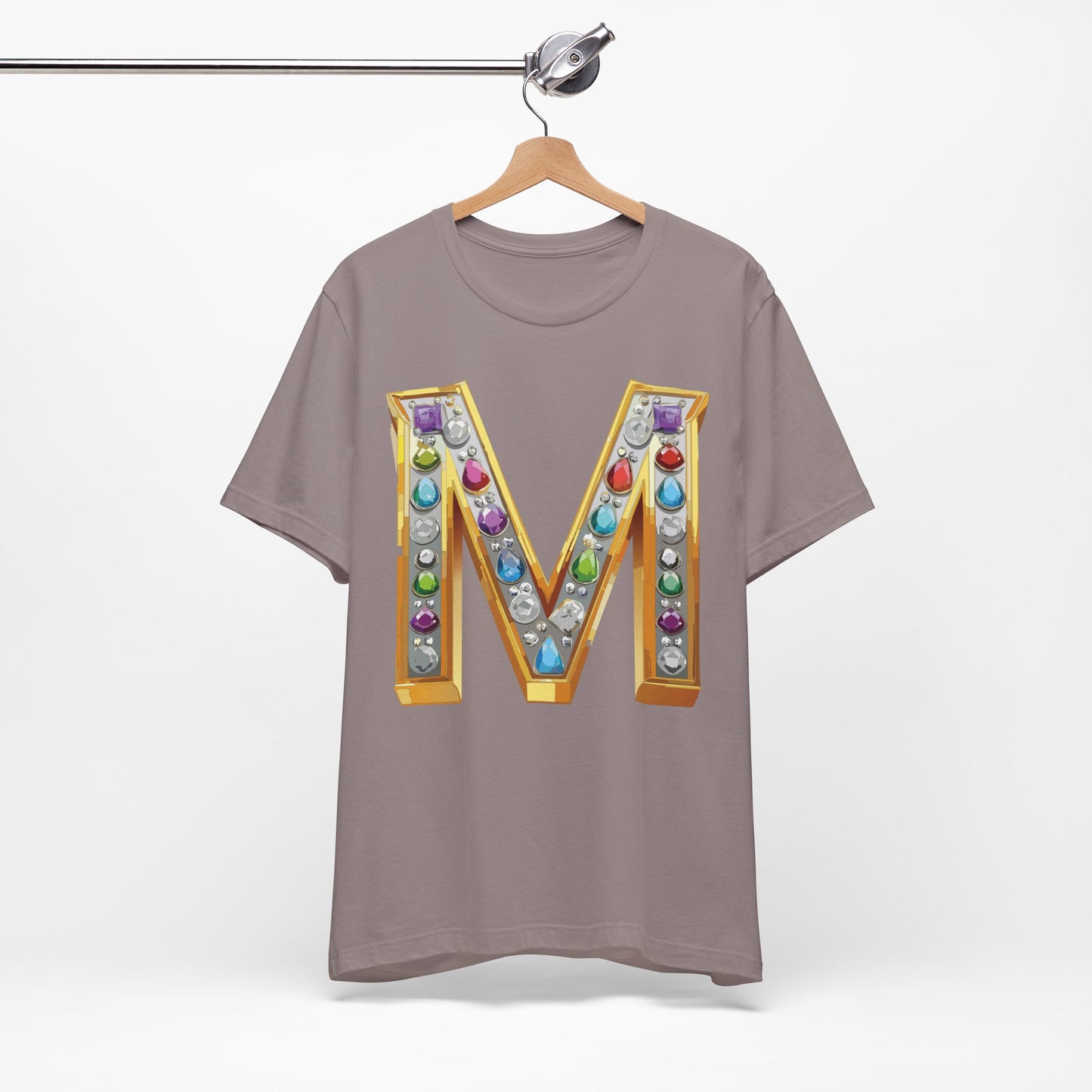 Letter Shirt, Shirt with Letters, Tee Shirt with Gold Letter, Shirt with Antique Letters