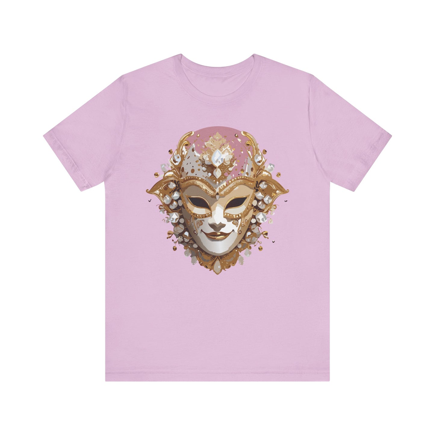 Mask Shirt, Shirt with Mask, Tee Shirt with Gold Face