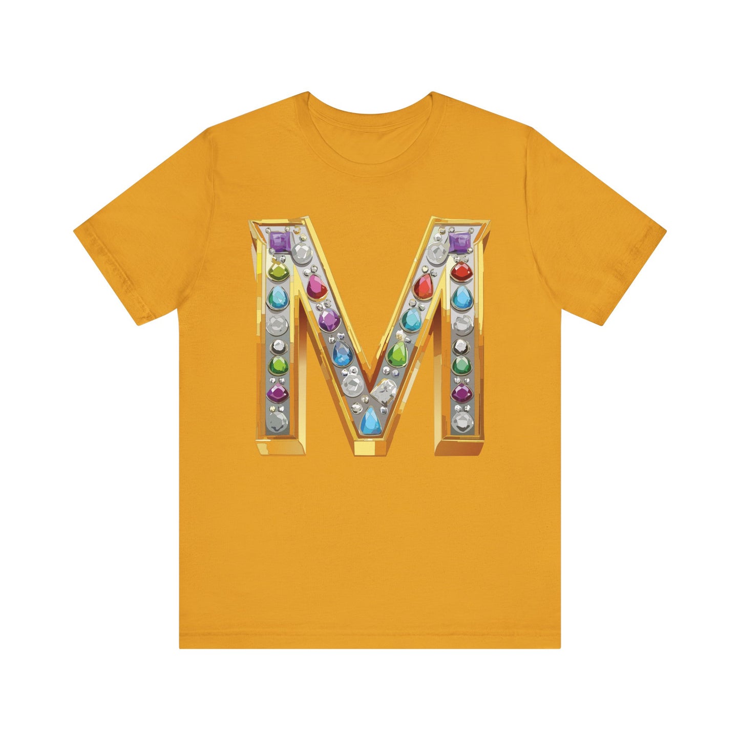 Letter Shirt, Shirt with Letters, Tee Shirt with Gold Letter, Shirt with Antique Letters