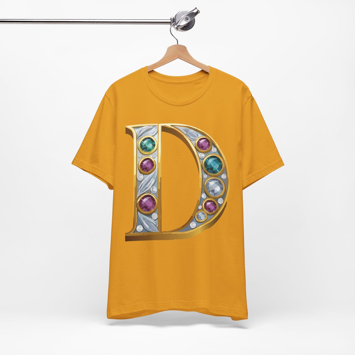 Letter Shirt, Shirt with Letters, Tee Shirt with Gold Letter, Shirt with Antique Letters