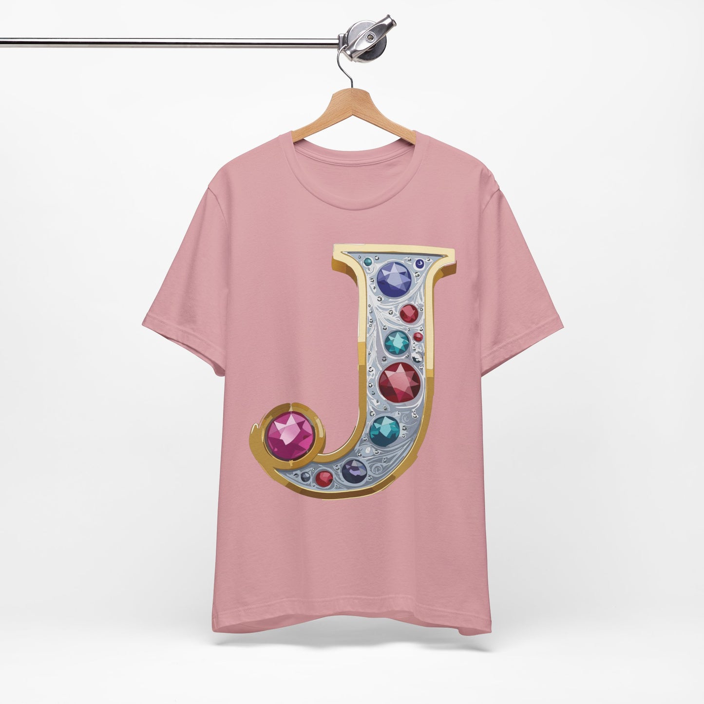 Letter Shirt, Shirt with Letters, Tee Shirt with Gold Letter, Shirt with Antique Letters