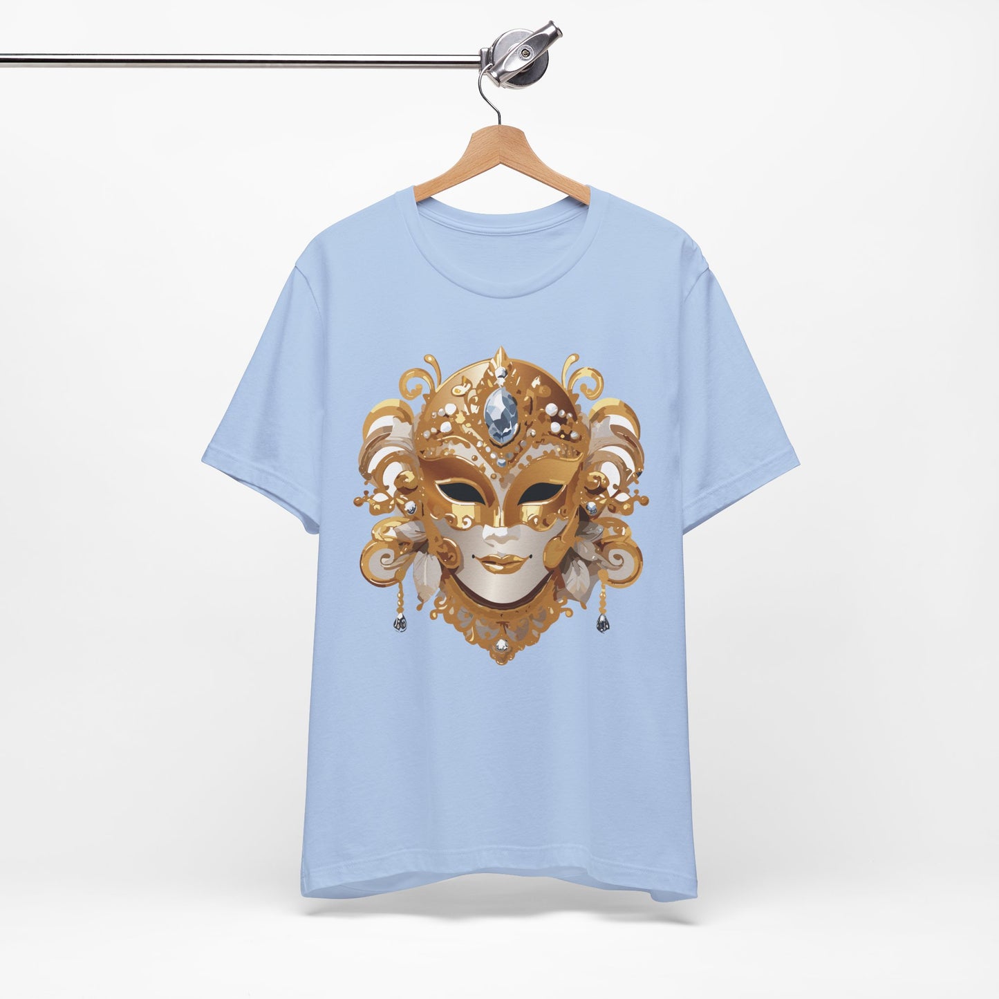 Mask Shirt, Shirt with Mask, Tee Shirt with Gold Face
