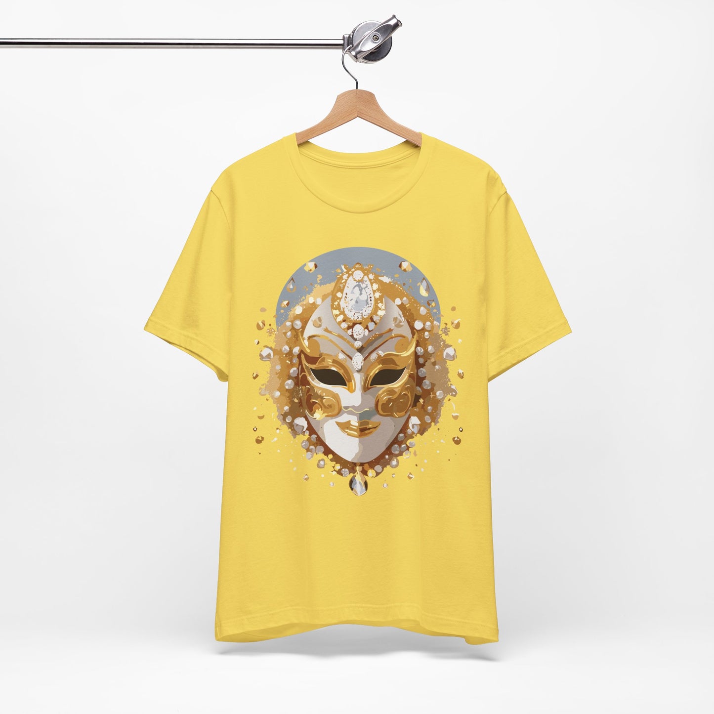 Mask Shirt, Shirt with Mask, Tee Shirt with Gold Face