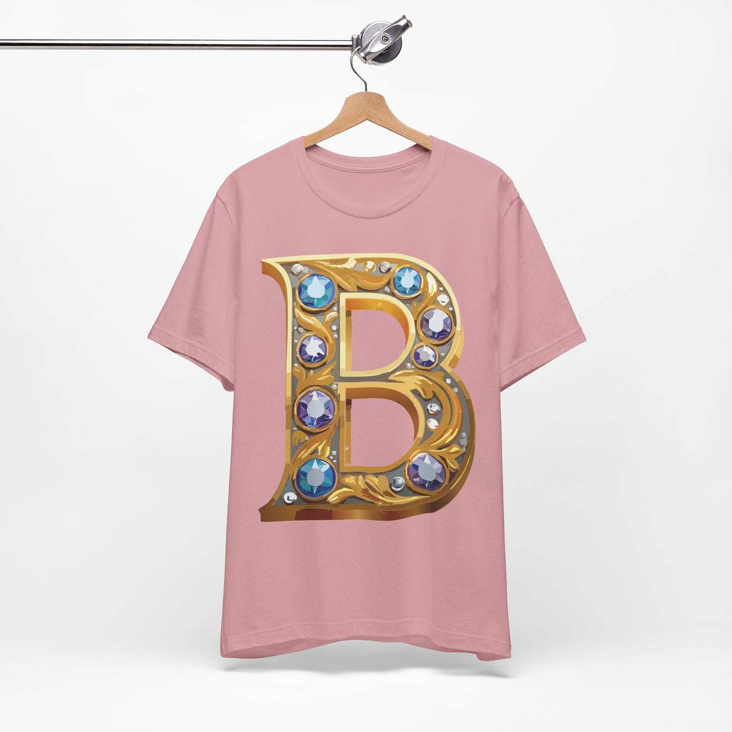 Letter Shirt, Shirt with Letters, Tee Shirt with Gold Letter, Shirt with Antique Letters