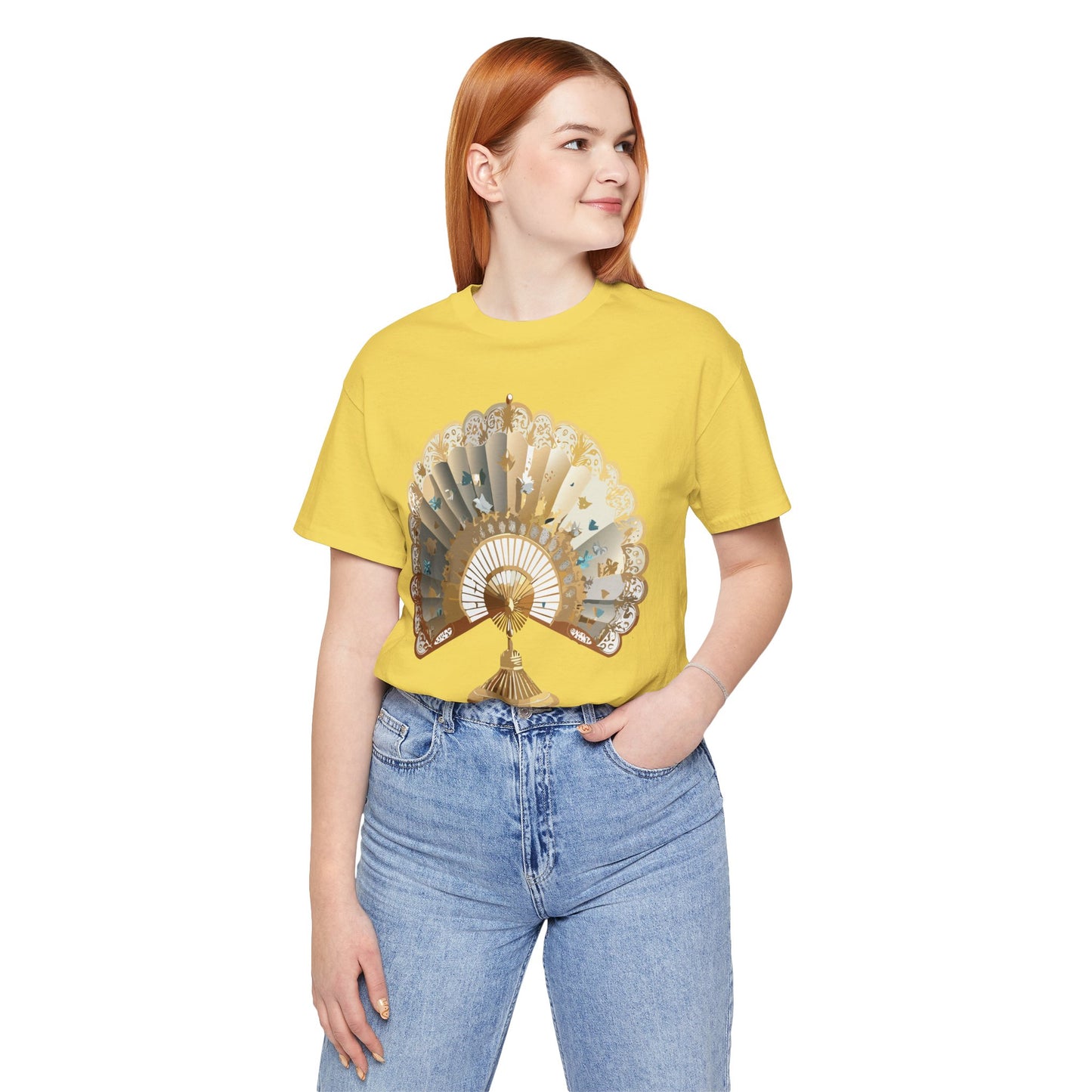 Fan shirt, Shirt with Fan, Tee Shirt with Gold Blower