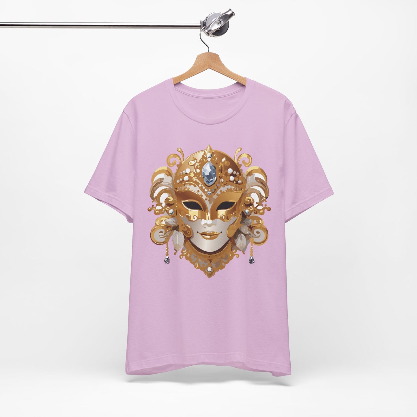 Mask Shirt, Shirt with Mask, Tee Shirt with Gold Face