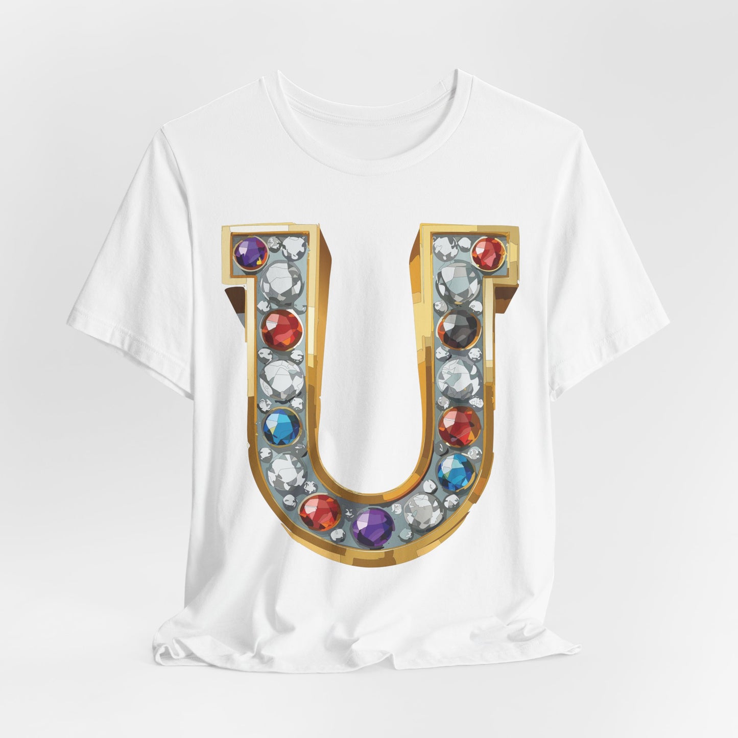 Letter Shirt, Shirt with Letters, Tee Shirt with Gold Letter, Shirt with Antique Letters