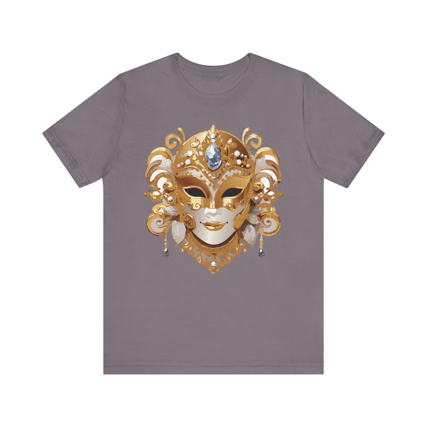 Mask Shirt, Shirt with Mask, Tee Shirt with Gold Face
