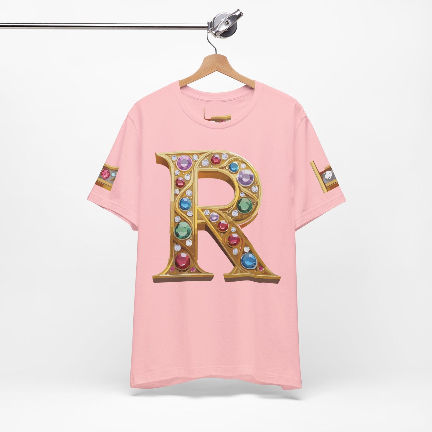 Letter Shirt, Shirt with Letters, Tee Shirt with Gold Letter, Shirt with Antique Letters