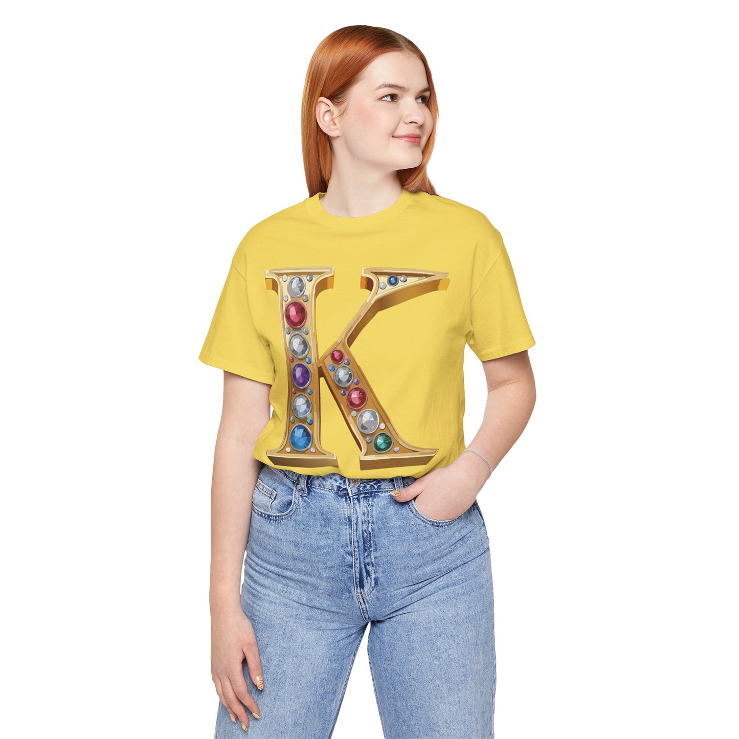 Letter Shirt, Shirt with Letters, Tee Shirt with Gold Letter, Shirt with Antique Letters