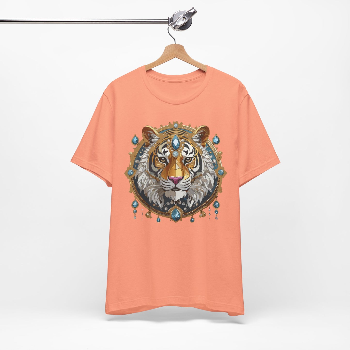 Animal Shirt, Shirt with Animal, Tee Shirt with Gold Animal Medal, Shirt with Antique Animal Medallion