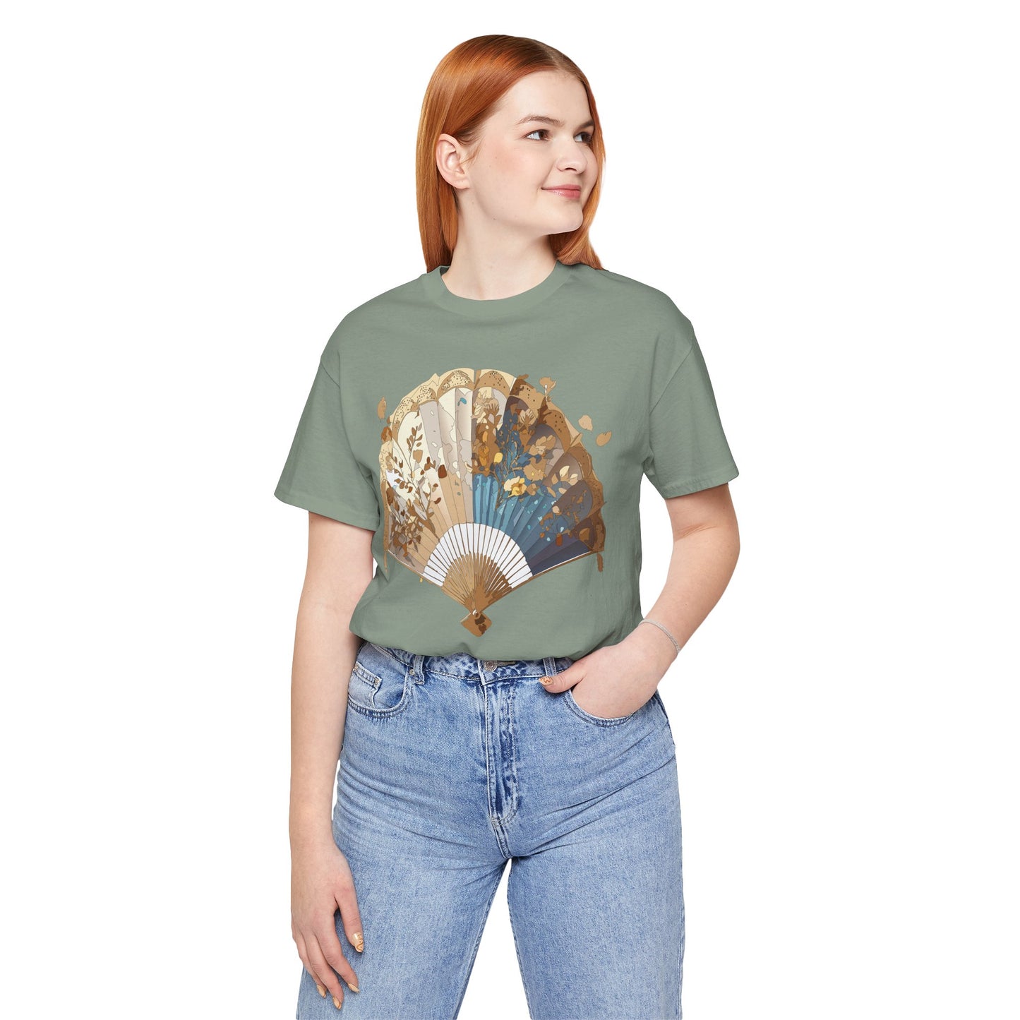 Fan shirt, Shirt with Fan, Tee Shirt with Gold Blower
