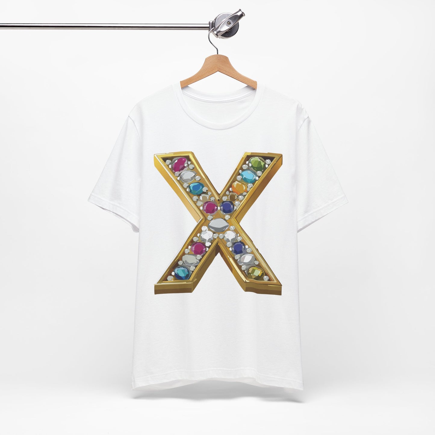 Letter Shirt, Shirt with Letters, Tee Shirt with Gold Letter, Shirt with Antique Letters