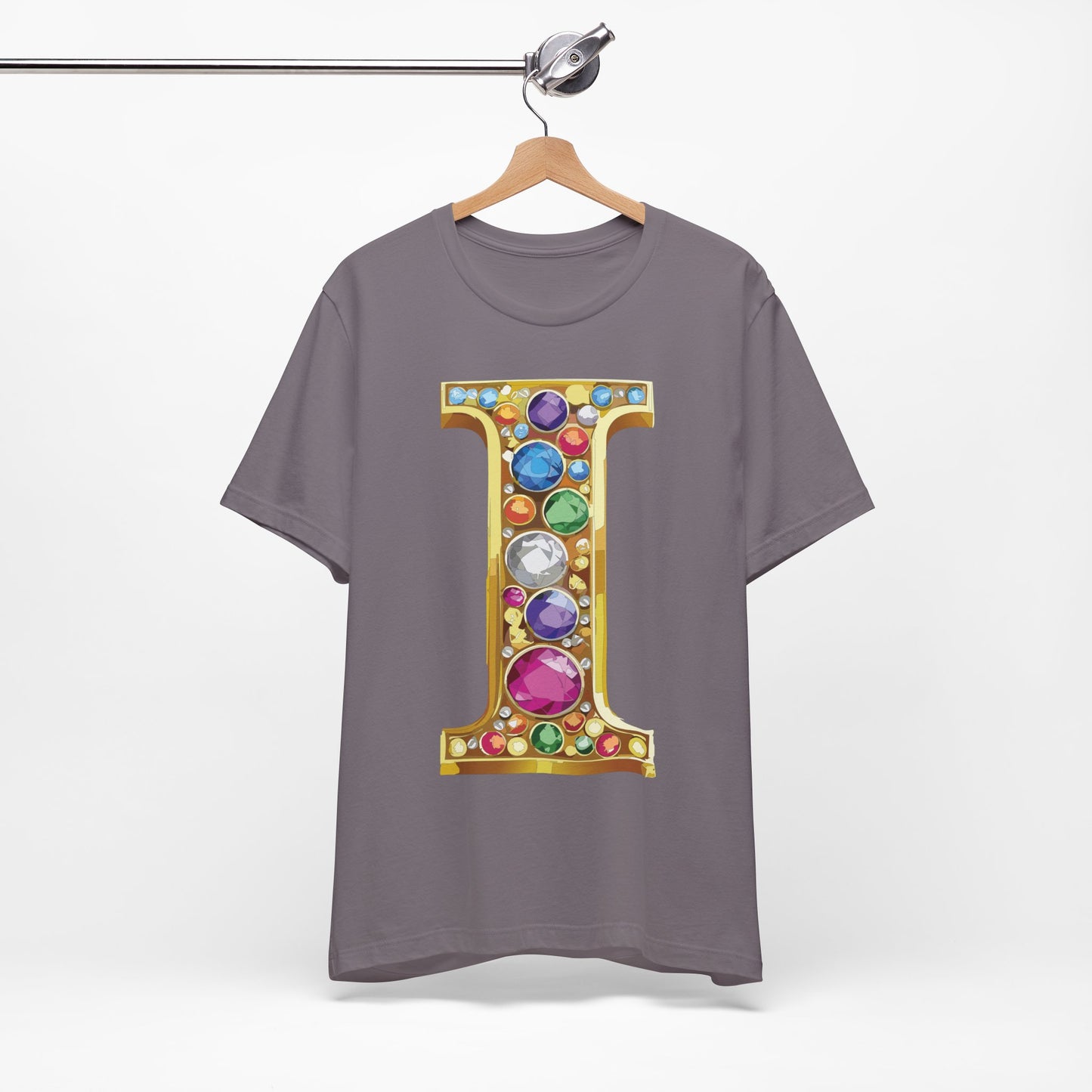 Letter Shirt, Shirt with Letters, Tee Shirt with Gold Letter, Shirt with Antique Letters