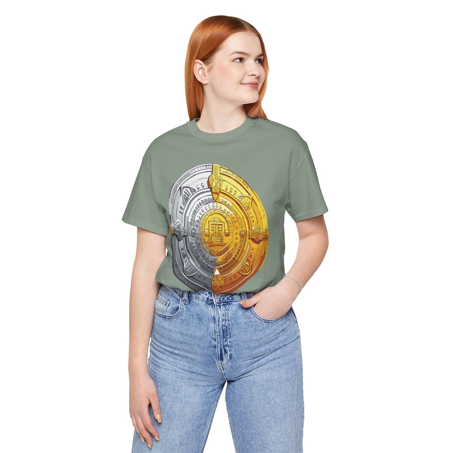 Coin Shirt, Shirt with Coin, Tee Shirt with Gold Coin, Shirt with Antique Coin
