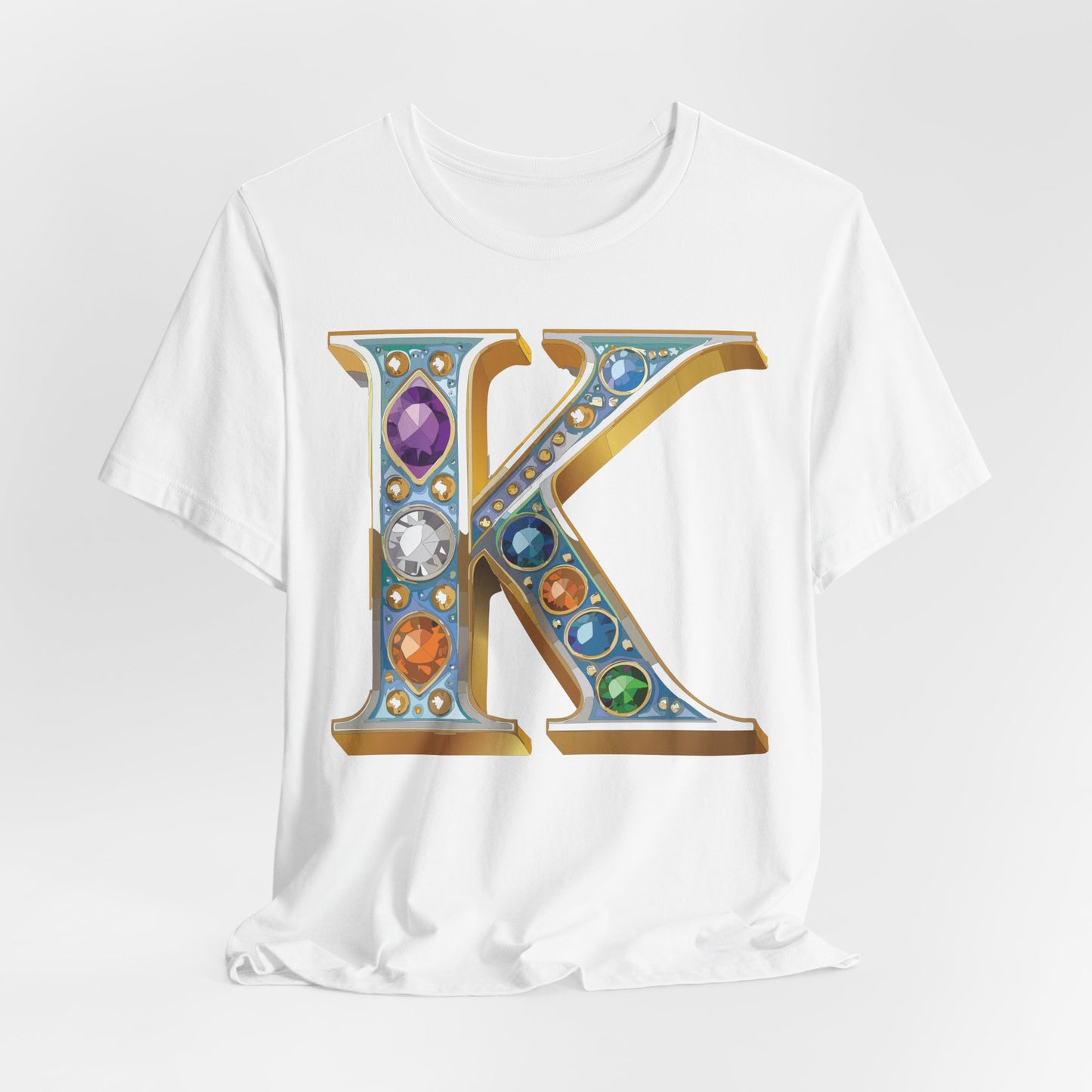 Letter Shirt, Shirt with Letters, Tee Shirt with Gold Letter, Shirt with Antique Letters