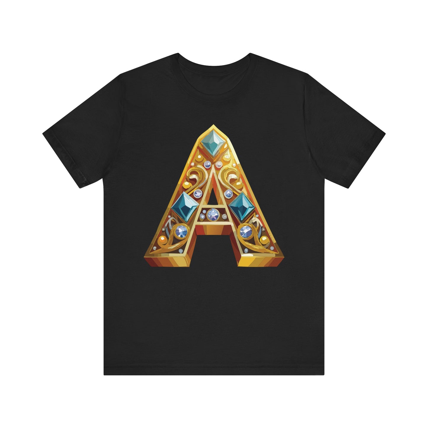 Letter Shirt, Shirt with Letters, Tee Shirt with Gold Letter, Shirt with Antique Letters
