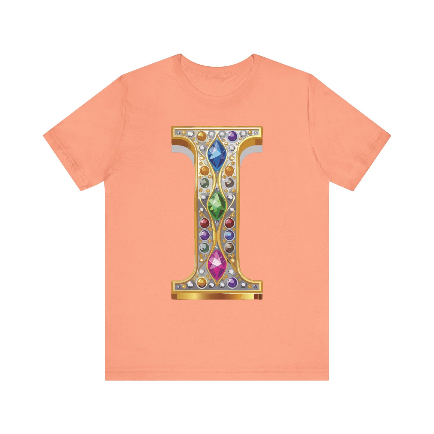 Letter Shirt, Shirt with Letters, Tee Shirt with Gold Letter, Shirt with Antique Letters