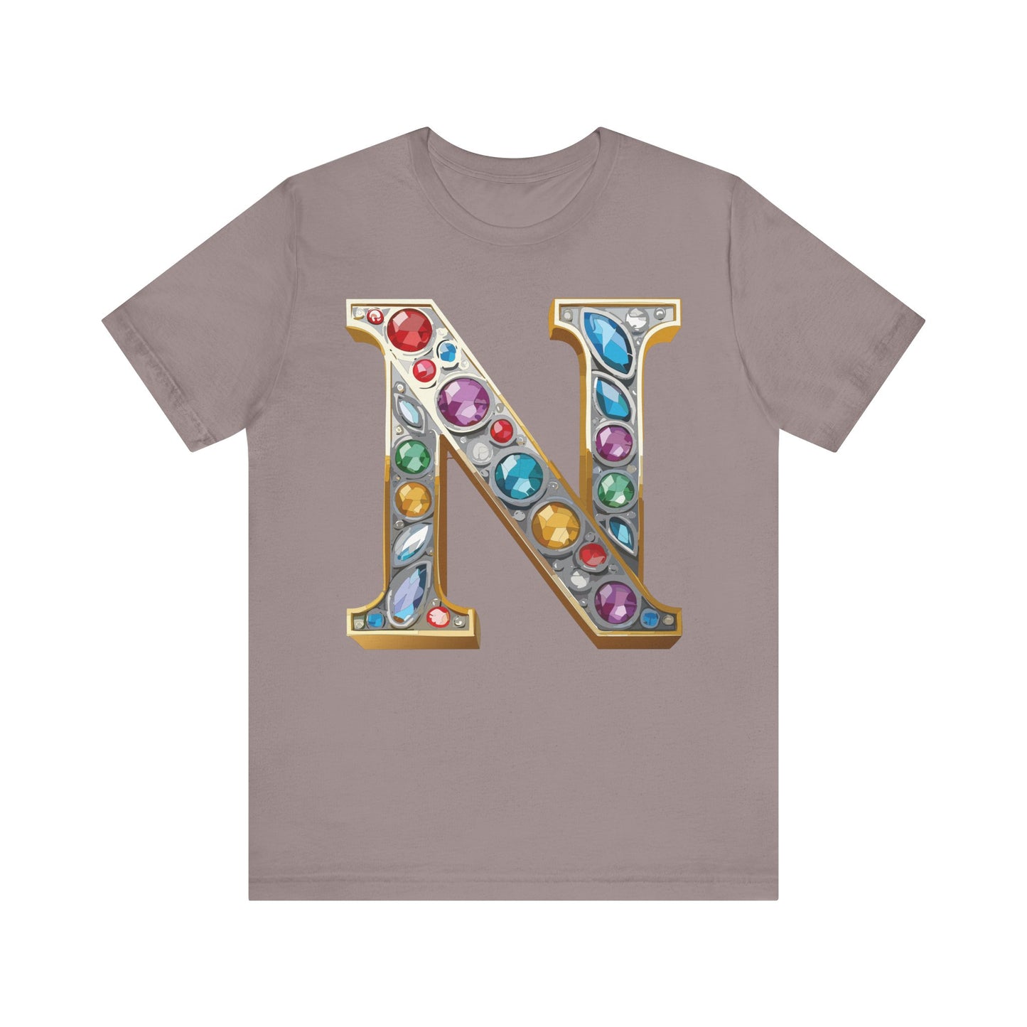 Letter Shirt, Shirt with Letters, Tee Shirt with Gold Letter, Shirt with Antique Letters