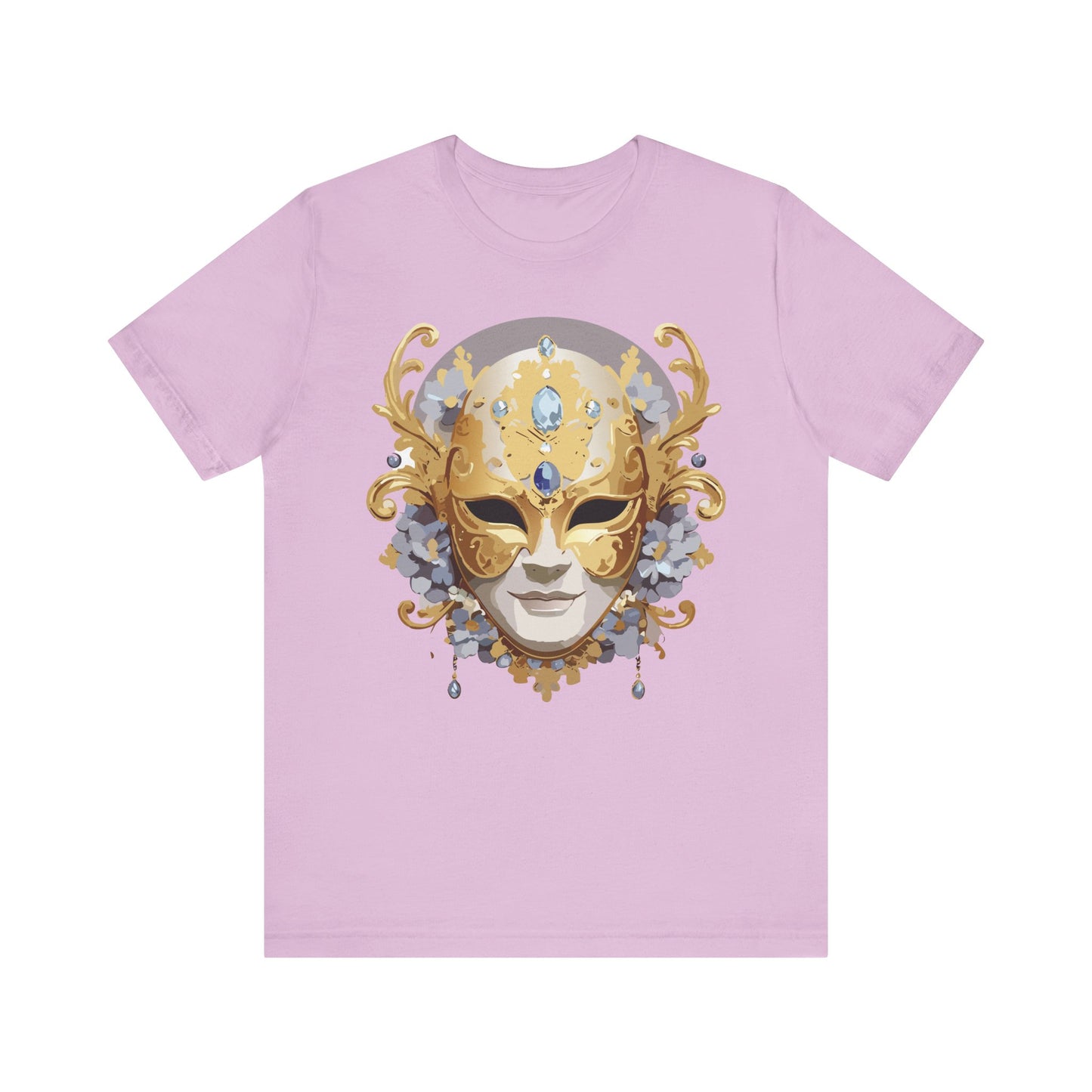 Mask Shirt, Shirt with Mask, Tee Shirt with Gold Face