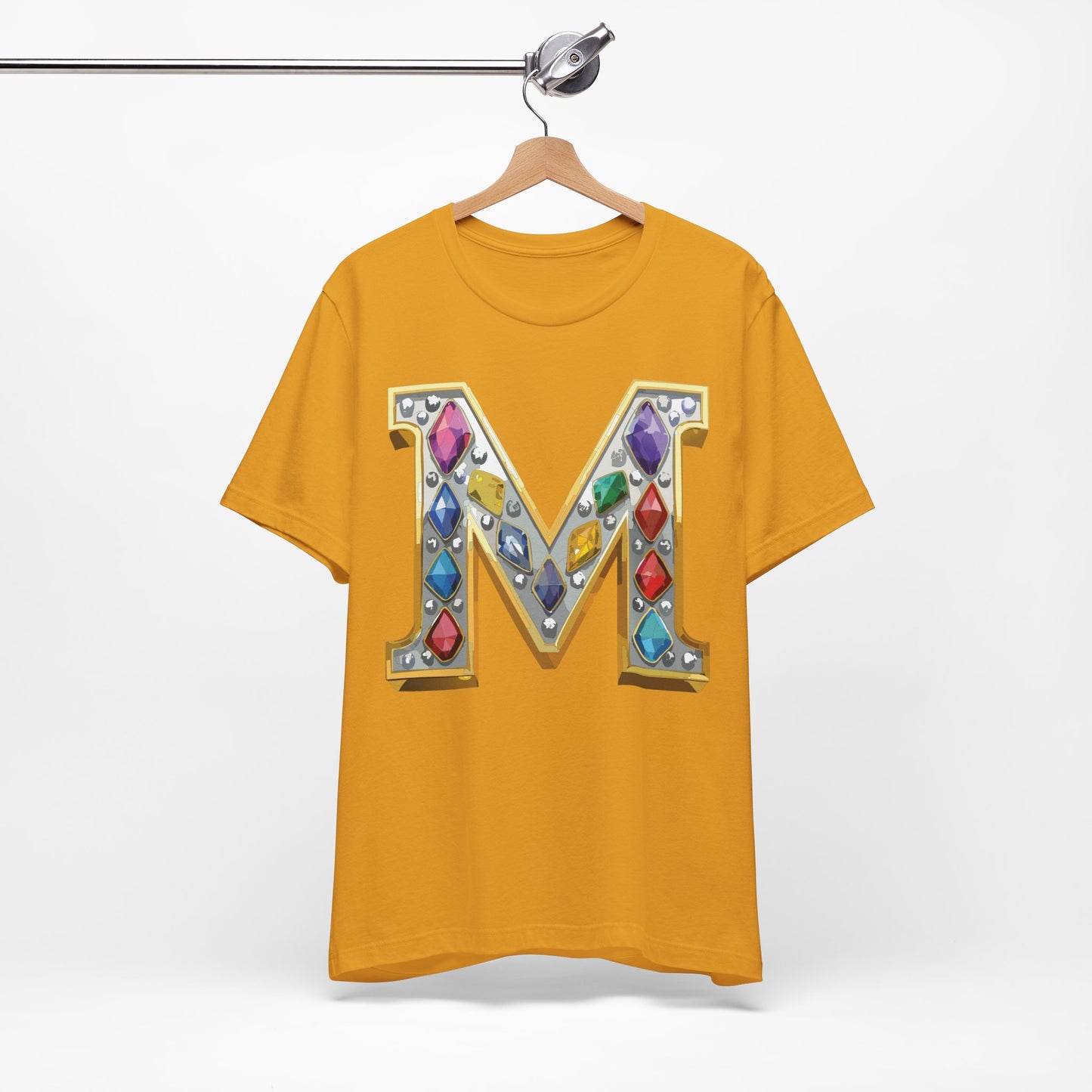 Letter Shirt, Shirt with Letters, Tee Shirt with Gold Letter, Shirt with Antique Letters
