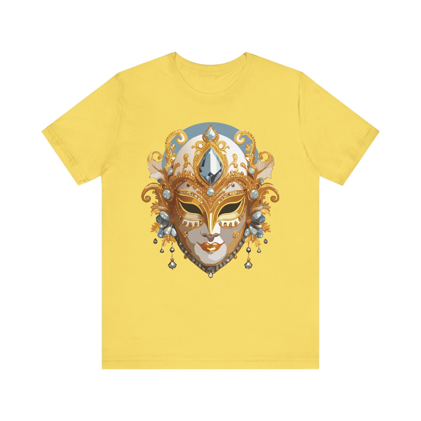 Mask Shirt, Shirt with Mask, Tee Shirt with Gold Face