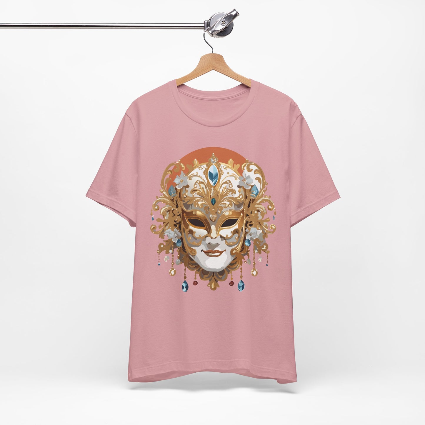 Mask Shirt, Shirt with Mask, Tee Shirt with Gold Face