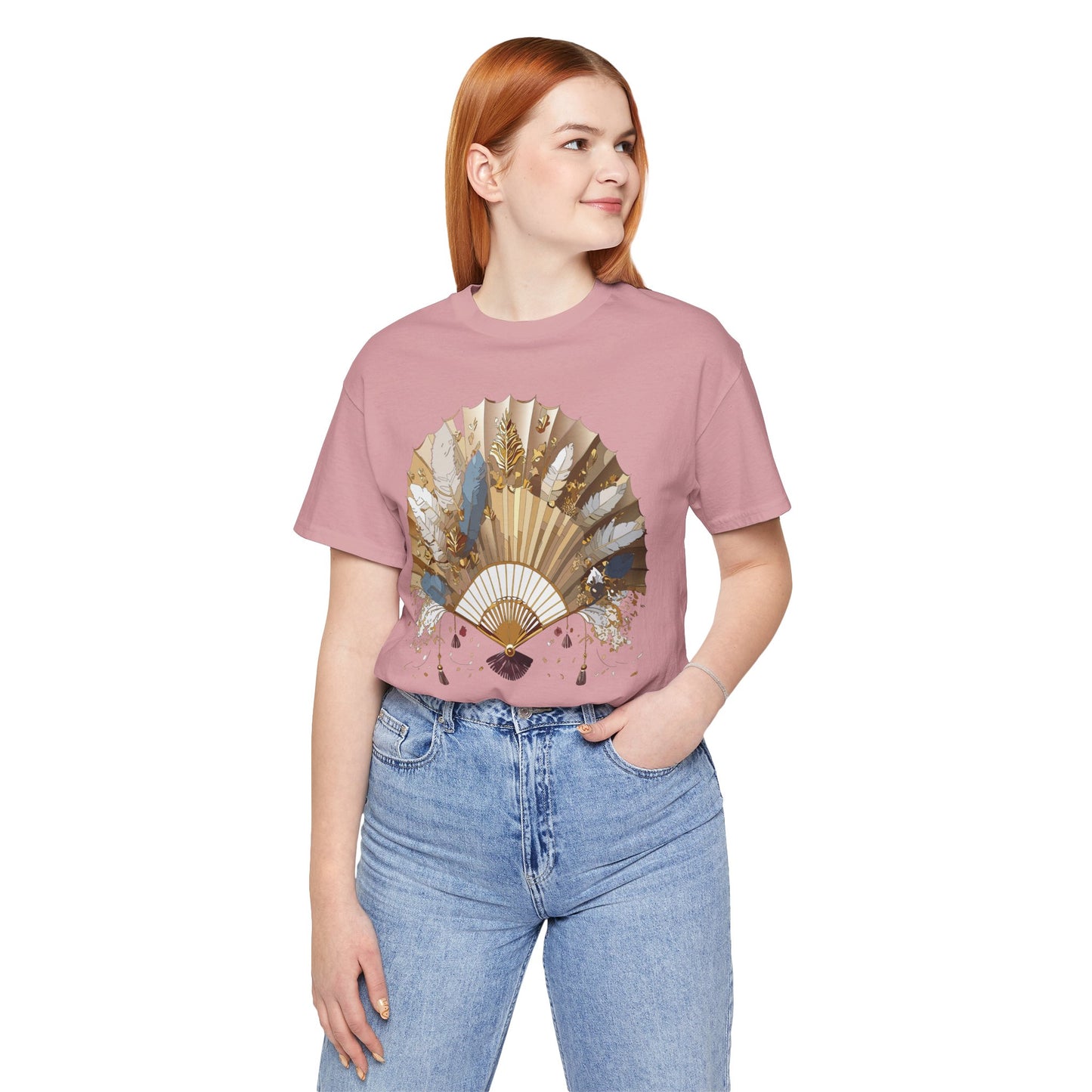 Fan shirt, Shirt with Fan, Tee Shirt with Gold Blower