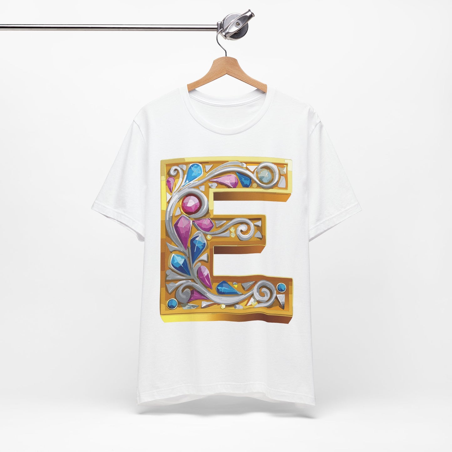 Letter Shirt, Shirt with Letters, Tee Shirt with Gold Letter, Shirt with Antique Letters