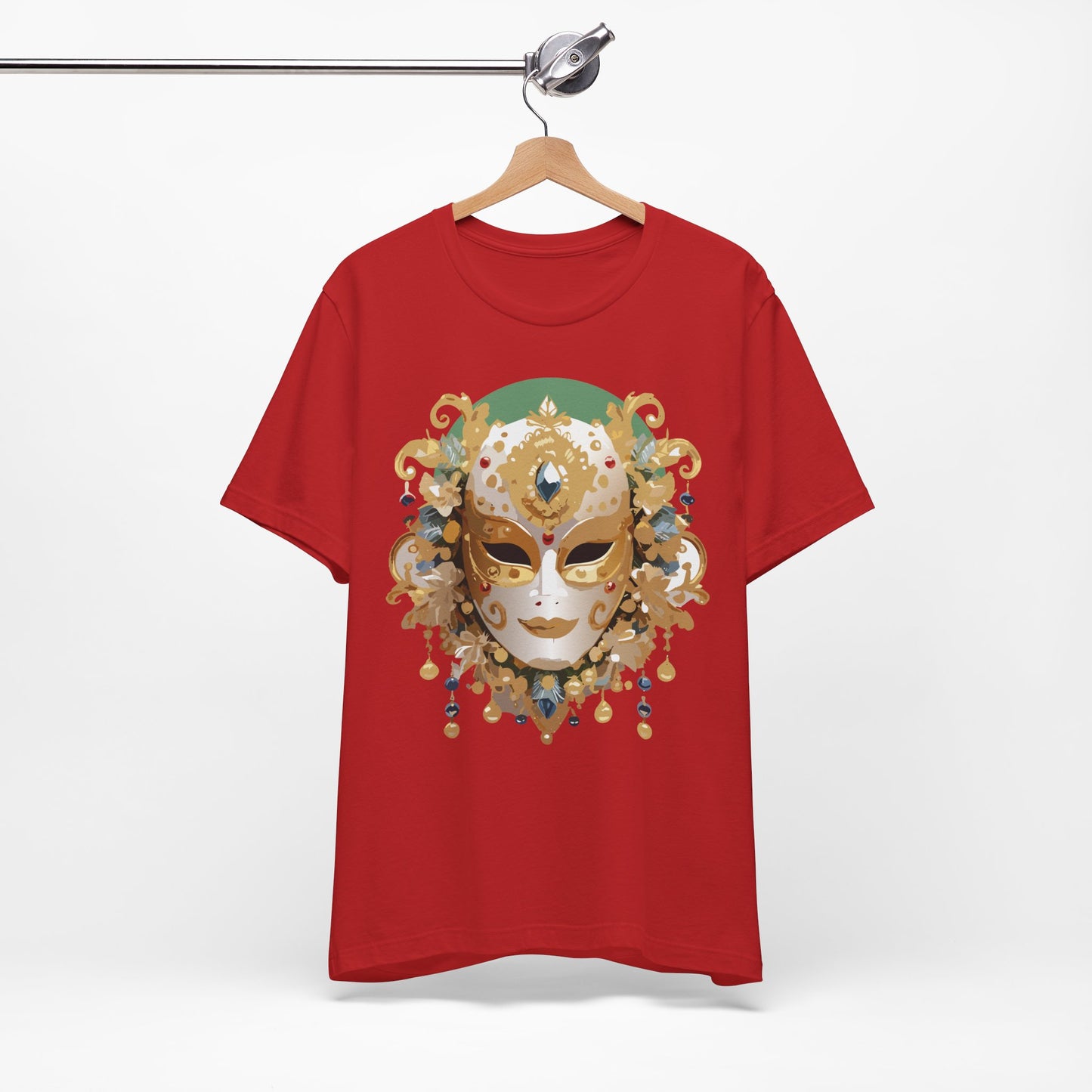 Mask Shirt, Shirt with Mask, Tee Shirt with Gold Face