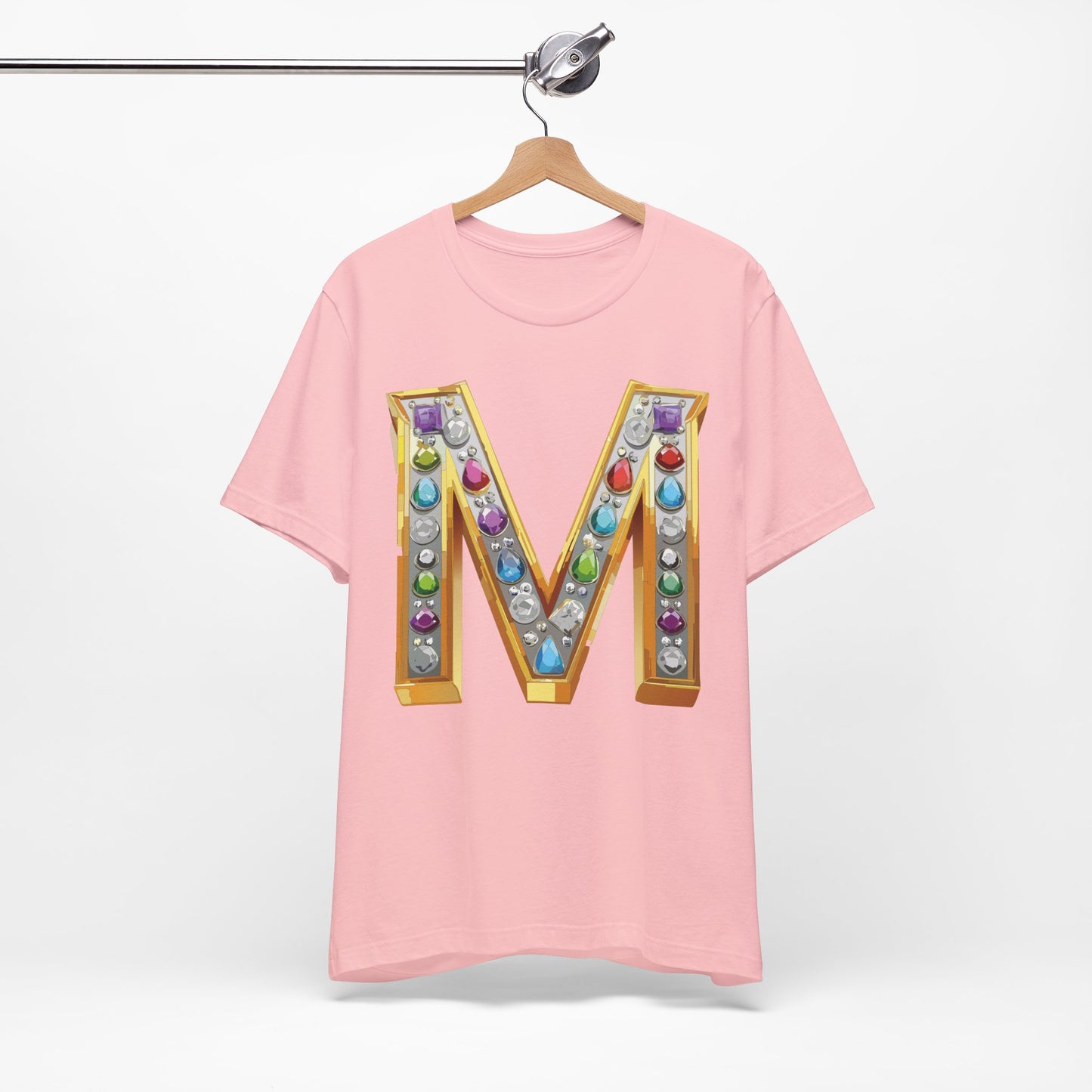 Letter Shirt, Shirt with Letters, Tee Shirt with Gold Letter, Shirt with Antique Letters