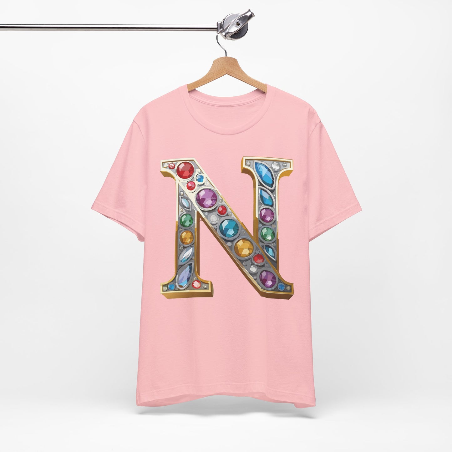 Letter Shirt, Shirt with Letters, Tee Shirt with Gold Letter, Shirt with Antique Letters