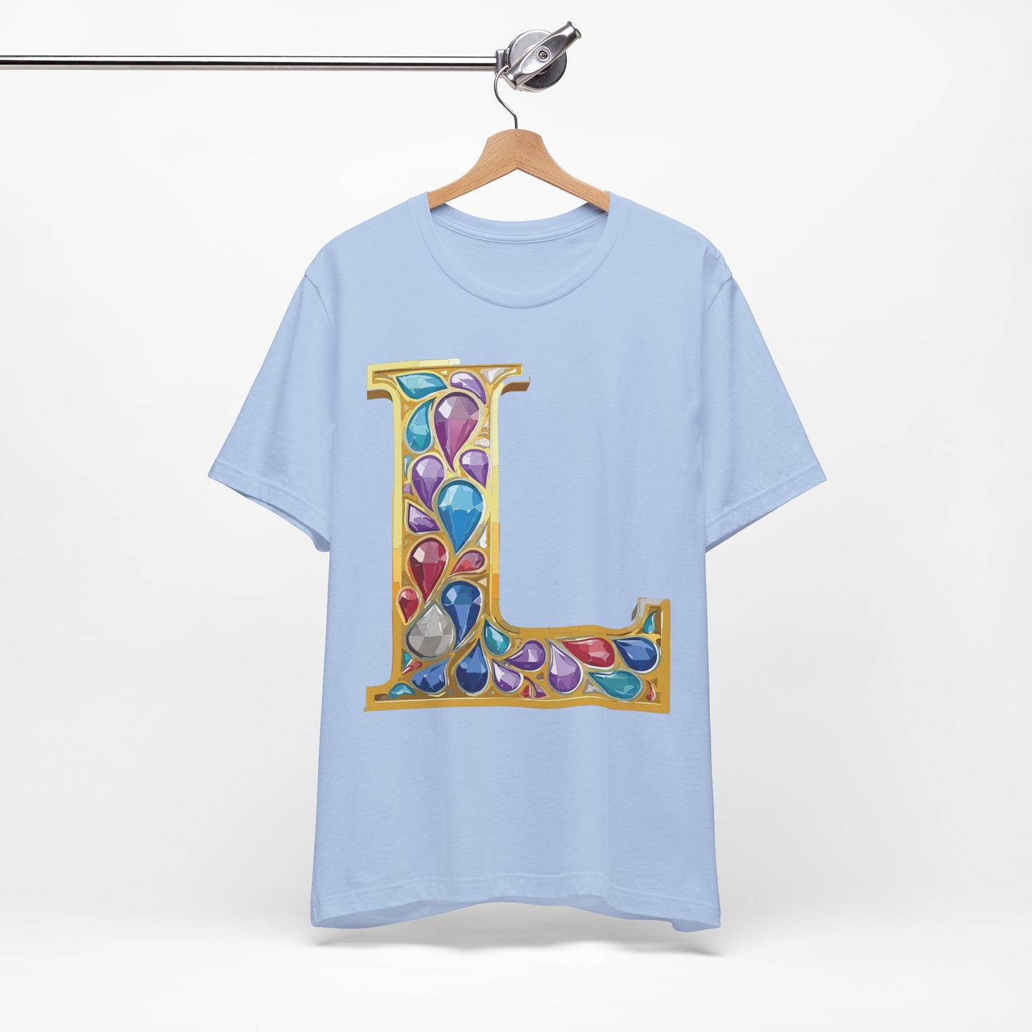 Letter Shirt, Shirt with Letters, Tee Shirt with Gold Letter, Shirt with Antique Letters