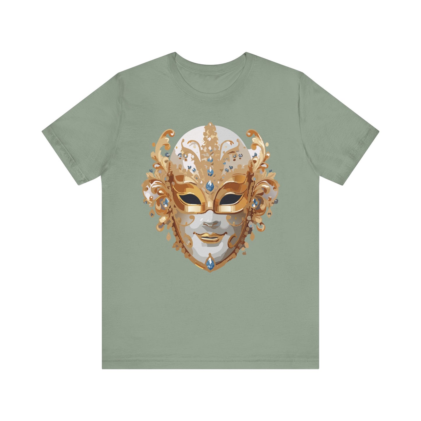 Mask Shirt, Shirt with Mask, Tee Shirt with Gold Face