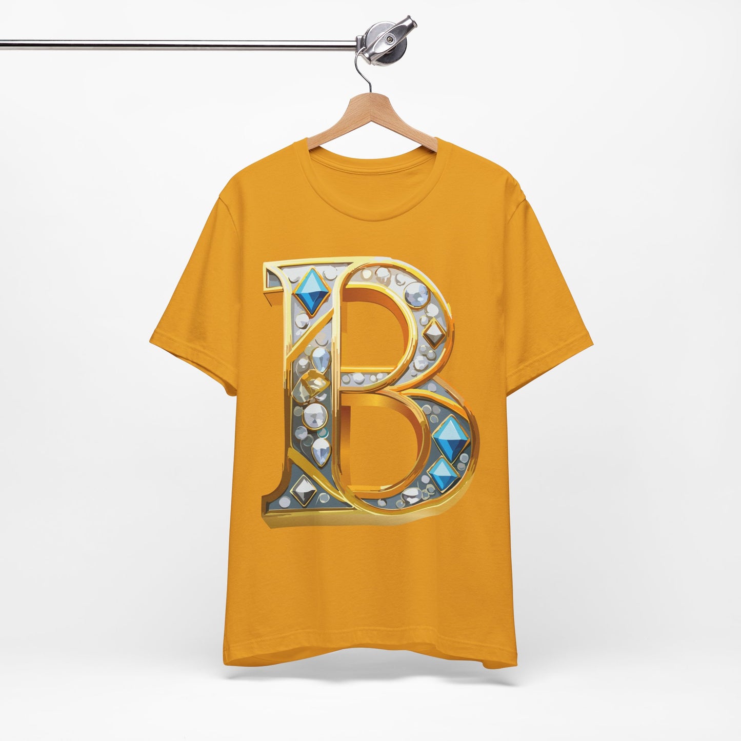 Letter Shirt, Shirt with Letters, Tee Shirt with Gold Letter, Shirt with Antique Letters