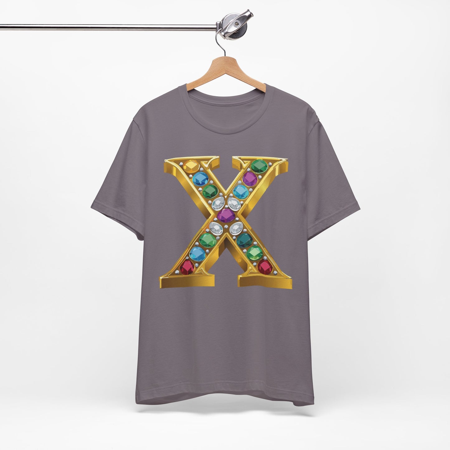 Letter Shirt, Shirt with Letters, Tee Shirt with Gold Letter, Shirt with Antique Letters