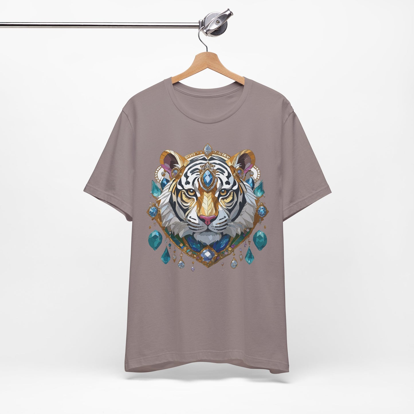 Animal Shirt, Shirt with Animal, Tee Shirt with Gold Animal Medal, Shirt with Antique Animal Medallion