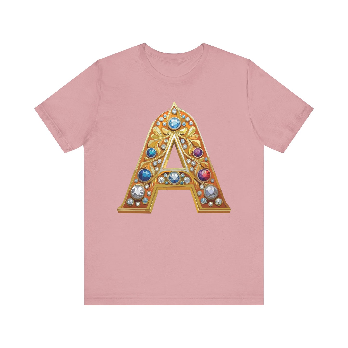 Letter Shirt, Shirt with Letters, Tee Shirt with Gold Letter, Shirt with Antique Letters