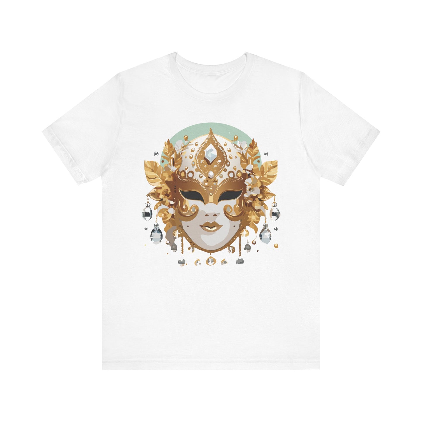 Mask Shirt, Shirt with Mask, Tee Shirt with Gold Face