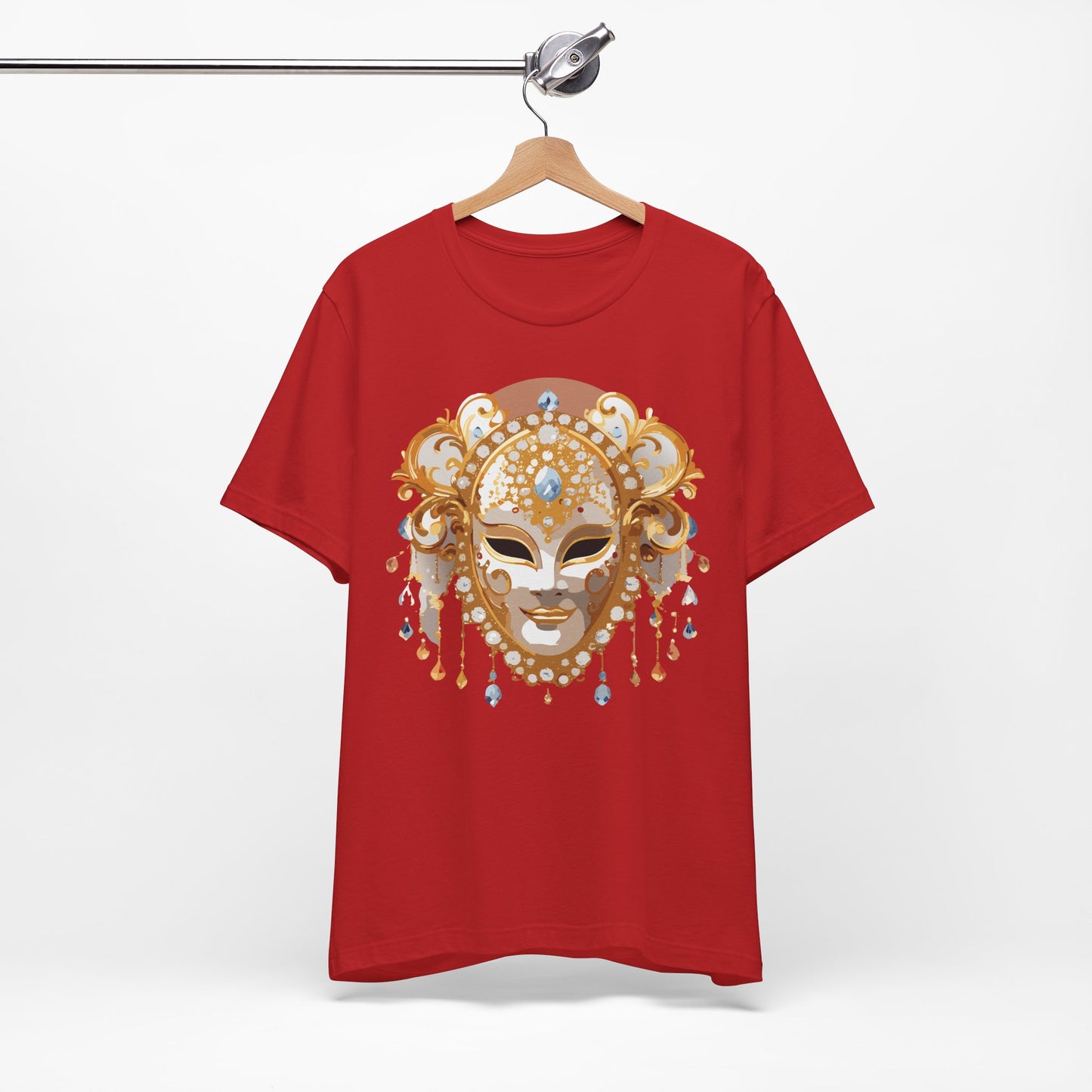 Mask Shirt, Shirt with Mask, Tee Shirt with Gold Face