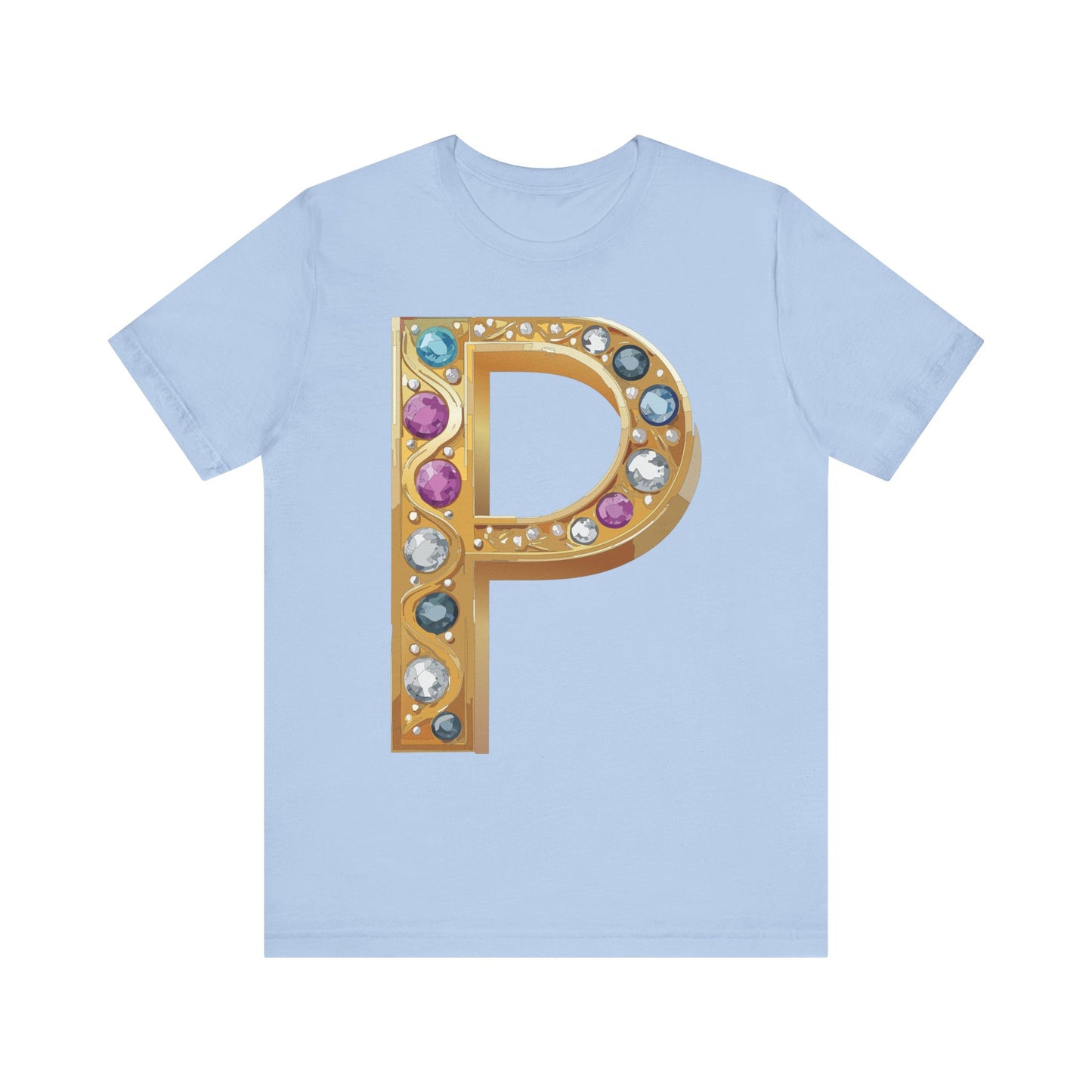 Letter Shirt, Shirt with Letters, Tee Shirt with Gold Letter, Shirt with Antique Letters