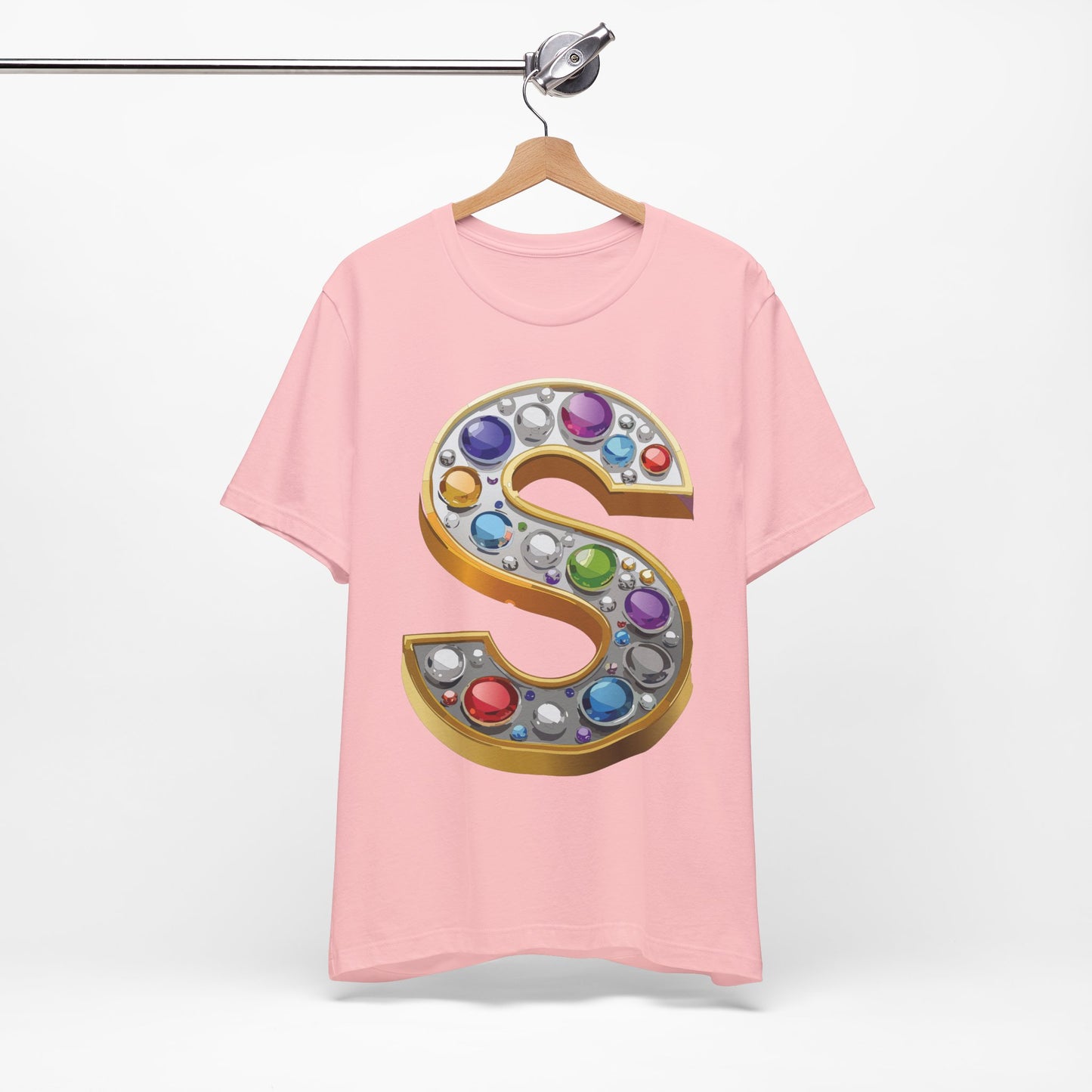 Letter Shirt, Shirt with Letters, Tee Shirt with Gold Letter, Shirt with Antique Letters