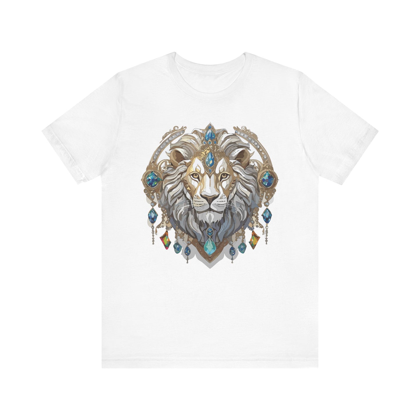 Animal Shirt, Shirt with Animal, Tee Shirt with Gold Animal Medal, Shirt with Antique Animal Medallion