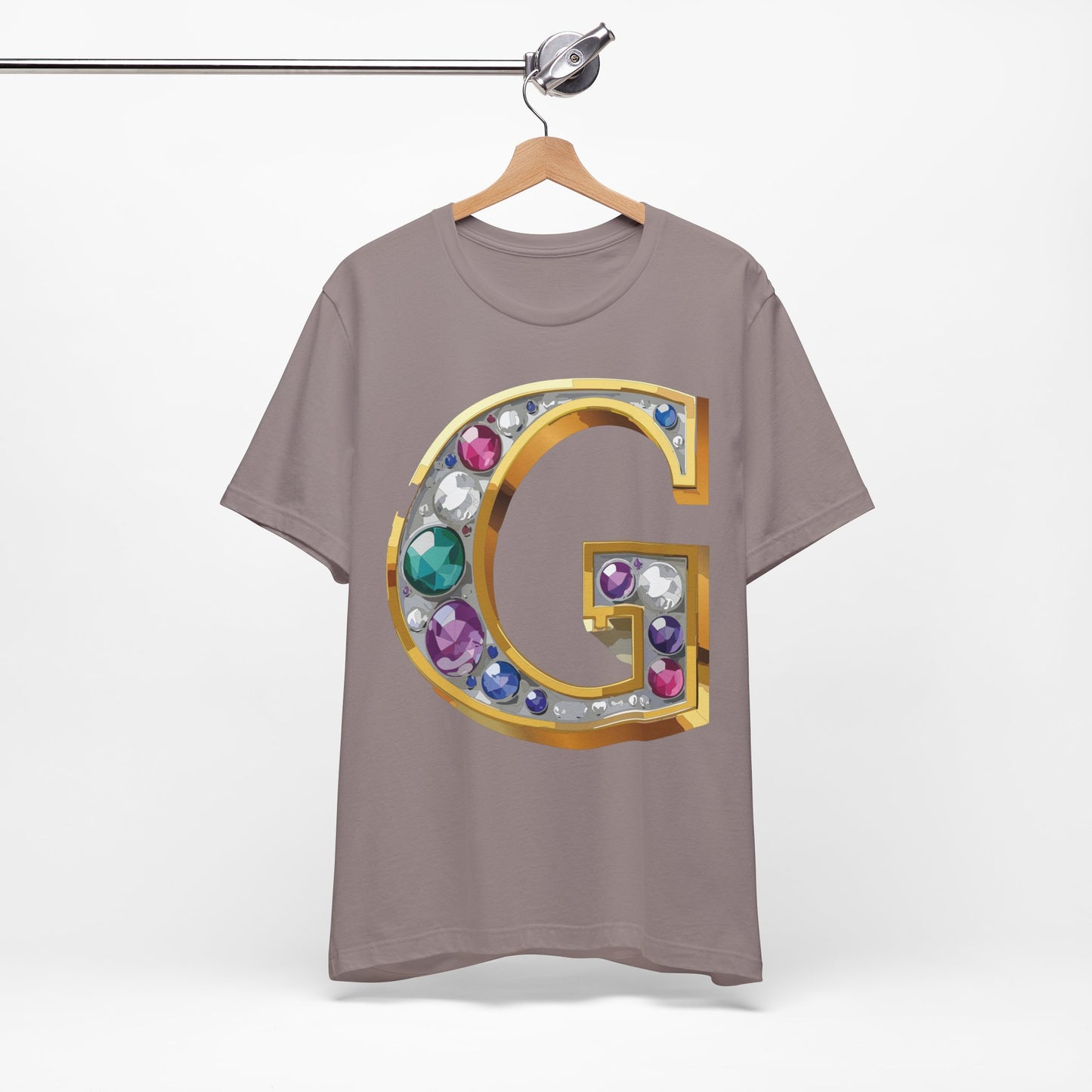 Letter Shirt, Shirt with Letters, Tee Shirt with Gold Letter, Shirt with Antique Letters