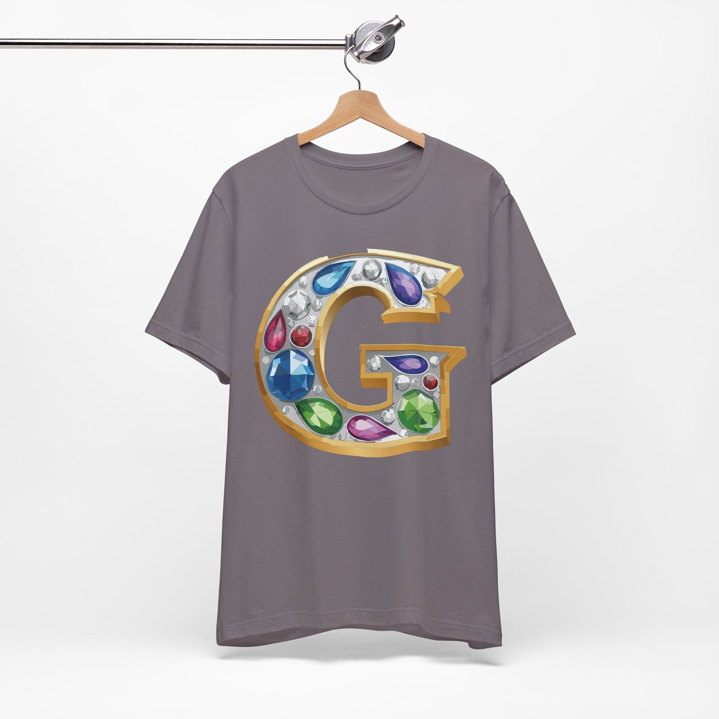 Letter Shirt, Shirt with Letters, Tee Shirt with Gold Letter, Shirt with Antique Letters