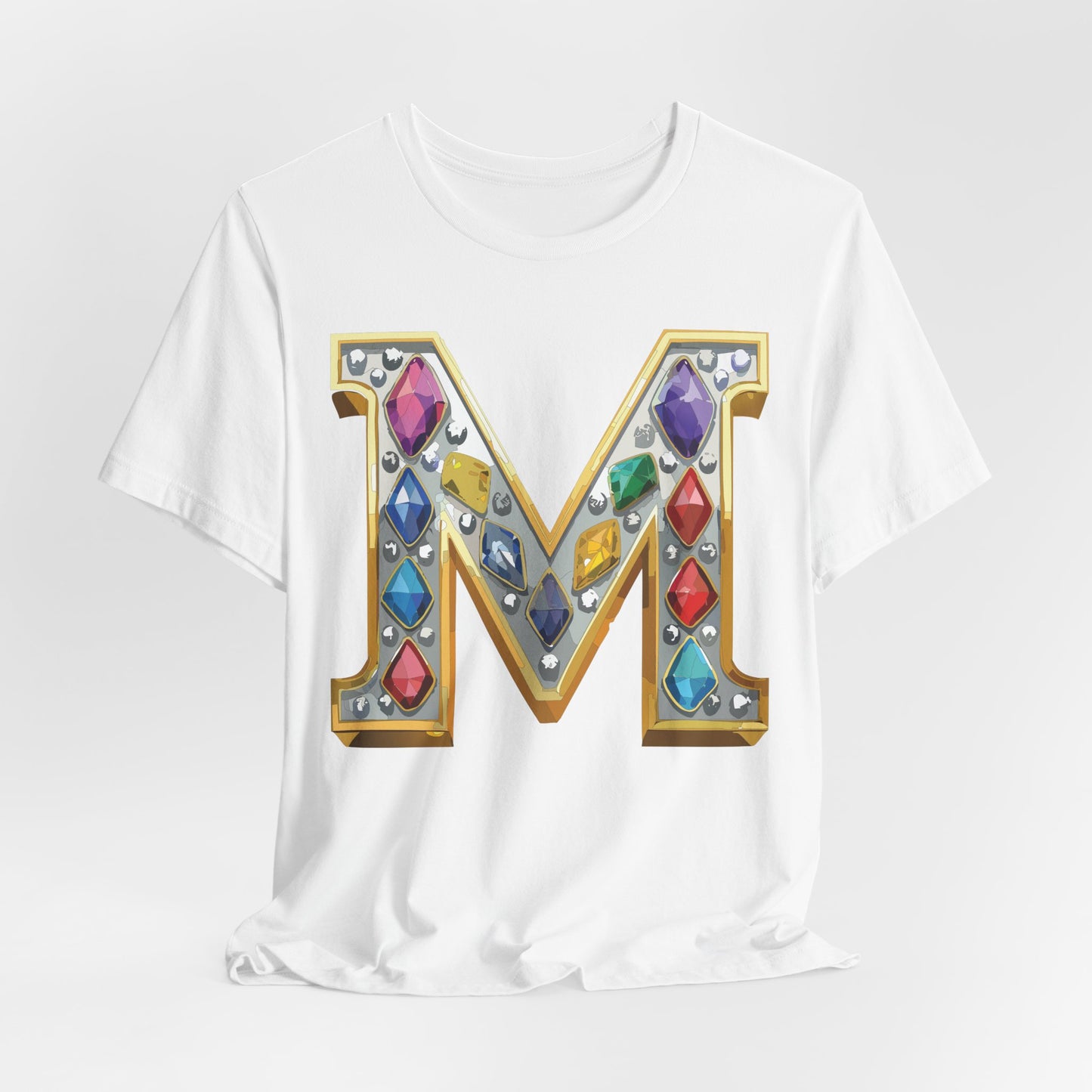 Letter Shirt, Shirt with Letters, Tee Shirt with Gold Letter, Shirt with Antique Letters