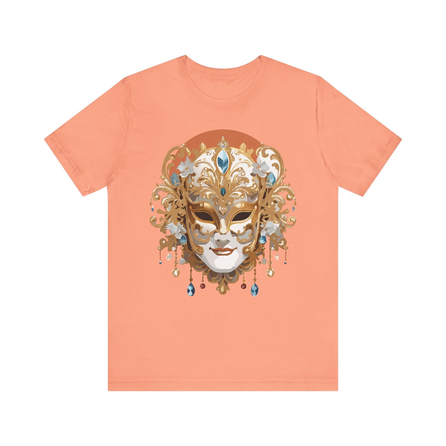 Mask Shirt, Shirt with Mask, Tee Shirt with Gold Face