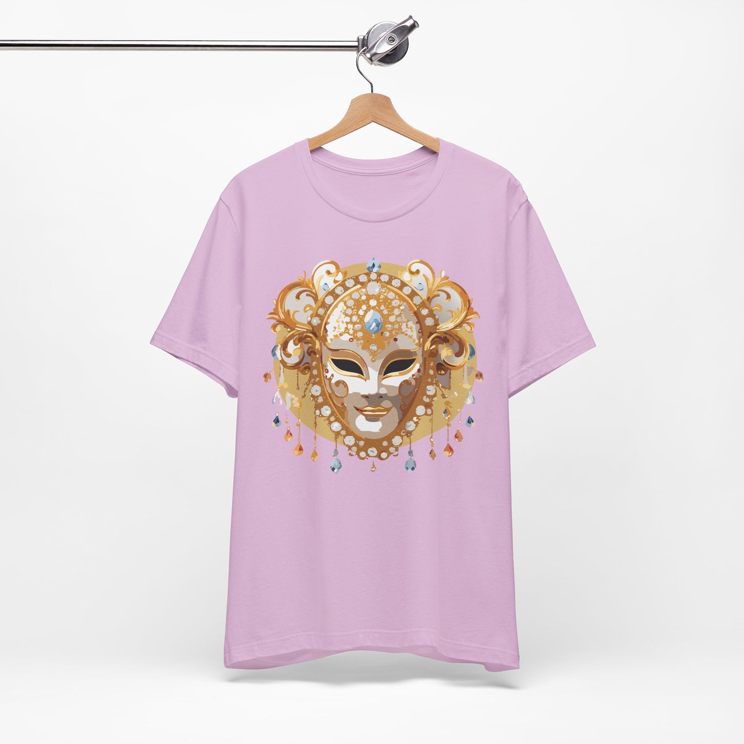 Mask Shirt, Shirt with Mask, Tee Shirt with Gold Face