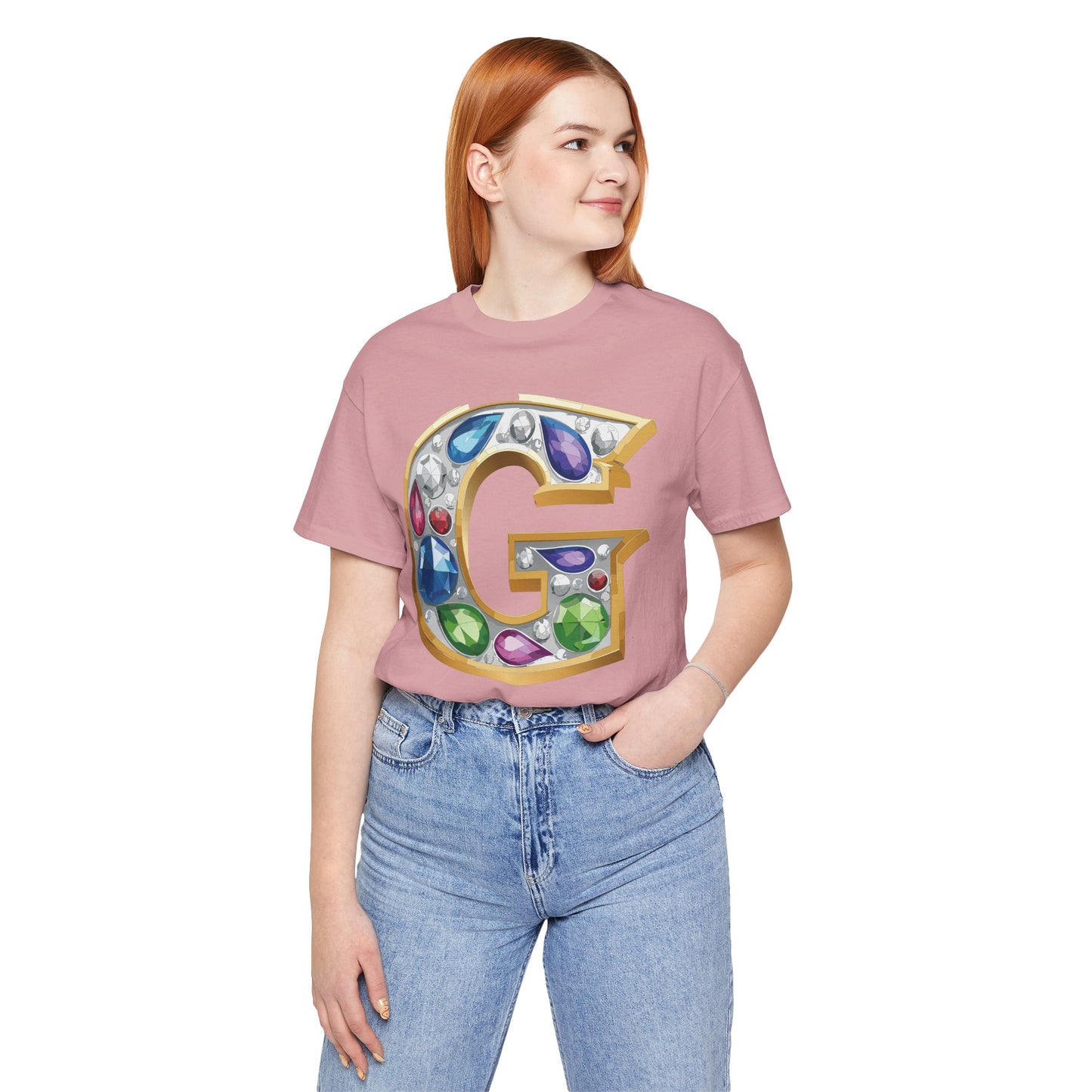 Letter Shirt, Shirt with Letters, Tee Shirt with Gold Letter, Shirt with Antique Letters