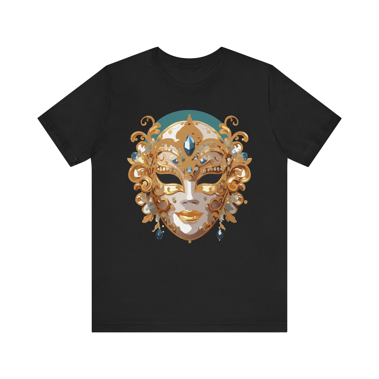 Mask Shirt, Shirt with Mask, Tee Shirt with Gold Face